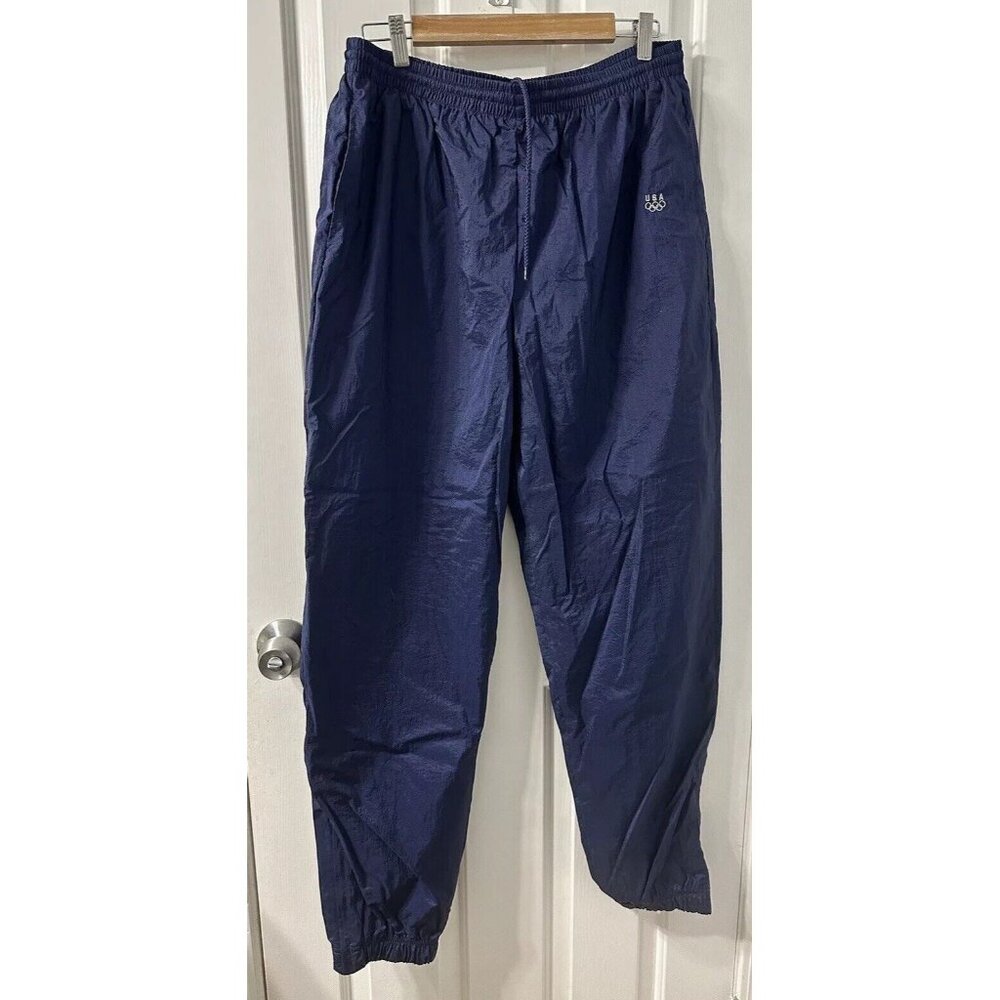 VTG 1990s USA Olympics JC Penny Lined Windbreaker Drawstring Sweat Pants Size L